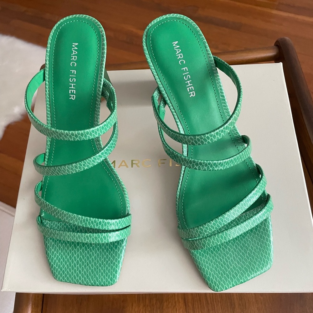 Marc Fisher Green Stiletto Sandals